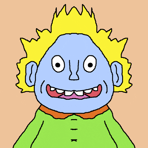 a cartoon drawing of a person with a crown on their head