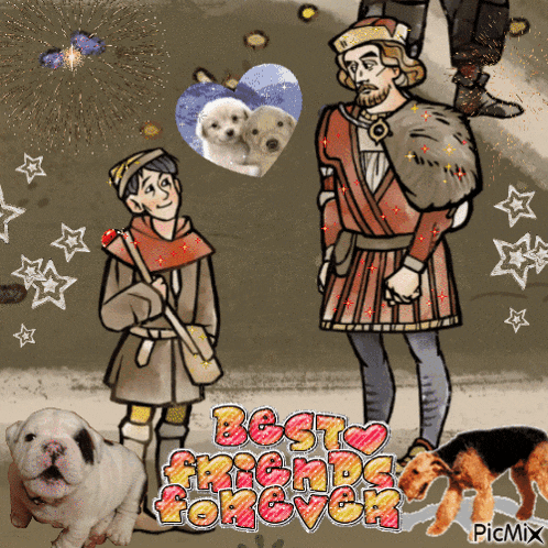 a cartoon of a boy and a man with the words best friends forever