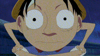 a close up of a cartoon character 's face with big eyes