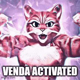 a picture of a cat with the words venda activated written below it