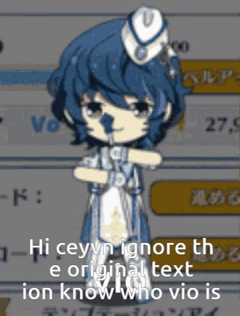 a cartoon character with a sword and a hat says hi ceyvn ignore th e original text
