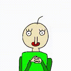 a cartoon of a bald man in a green shirt with a red nose and a red mouth .
