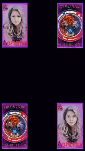 four posters with a woman and the words proud to be on them