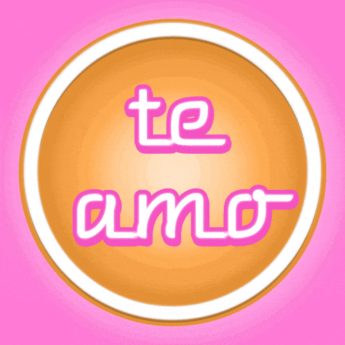 a circle with te amo written on it