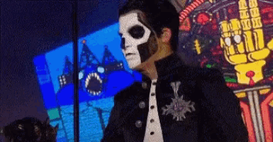 a man with a skull painted on his face