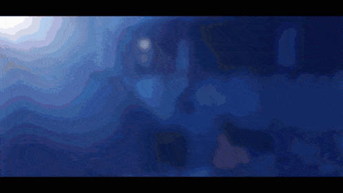a dark blue background with a few white spots