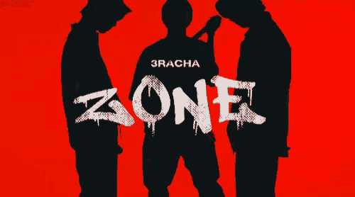 a poster that says 3racha zone with a red background