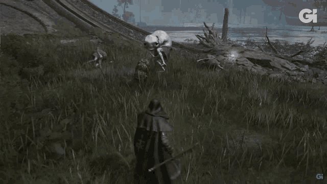 a video game is being played with the letters gi visible