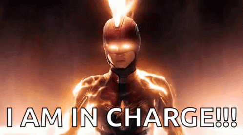 Captain Marvel In Charge GIF