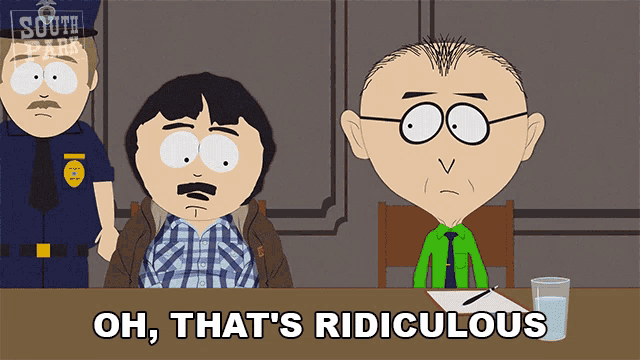 a south park cartoon shows a man sitting at a table
