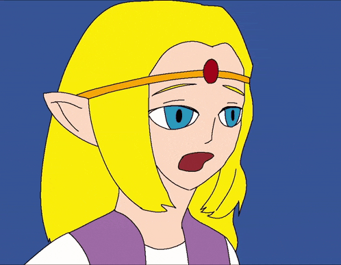 a cartoon drawing of a girl with blonde hair