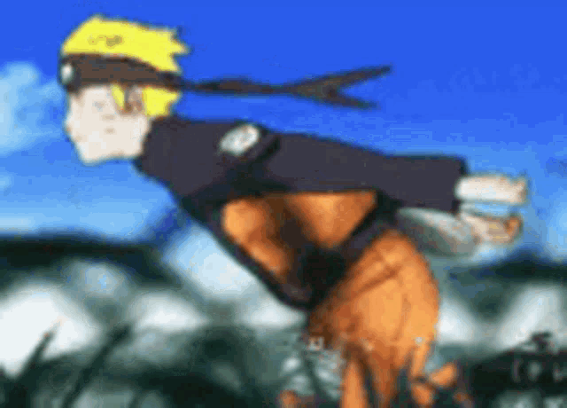 a blurry picture of a cartoon character running in the air