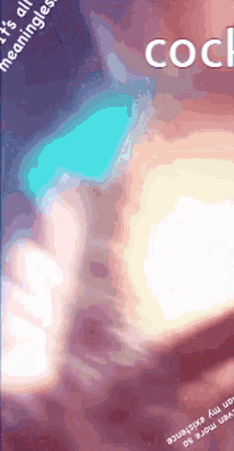 a close up of a person 's face with the words " it 's all meaningless " on the top