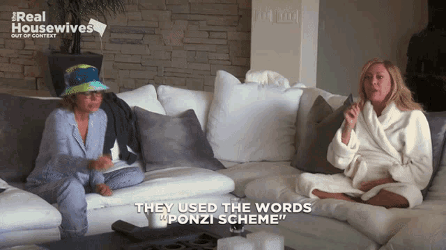 two women sitting on a couch with the words " they used the words "