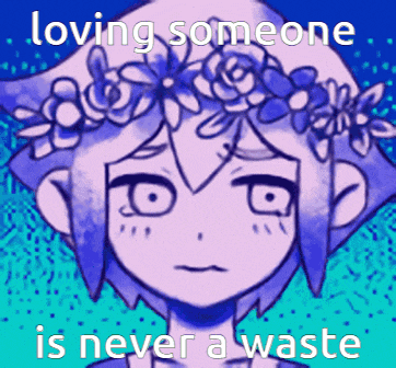 a picture of a girl with a flower crown on her head and the words loving someone is never a waste