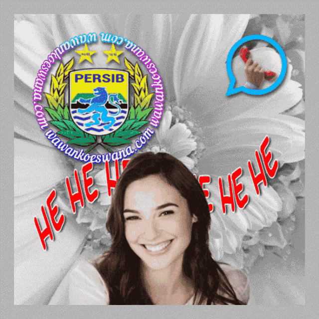 a woman is smiling in front of a logo for persiba