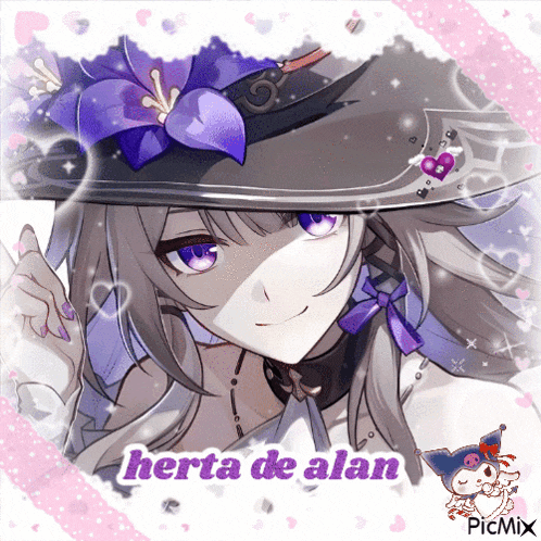 a picture of a girl with herta de alan written on the bottom