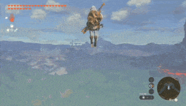 a screenshot of a video game shows a person jumping in the air