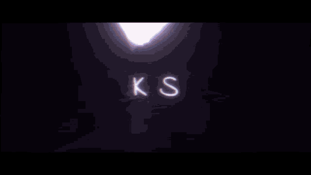 the letter s is glowing in the dark with a white swirl