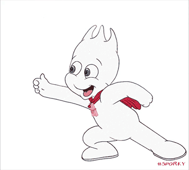 a cartoon character giving a thumbs up with #sporky written below it