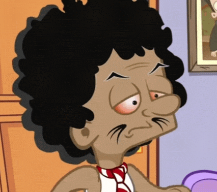 a cartoon of a man with curly hair and a tie
