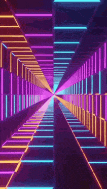 a colorful tunnel with a circle in the middle of it