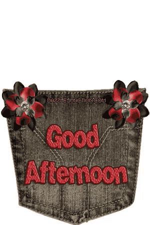 a picture of a pocket with the words good afternoon written on it
