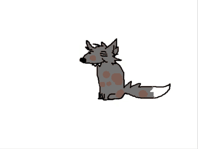 a cartoon drawing of a gray and orange monster holding a book .