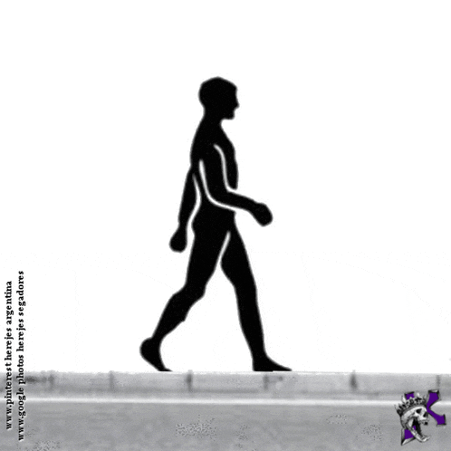 a silhouette of a man walking with the website www.pinterest.com written below