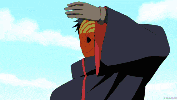 a pixel art of a person with a red mask on