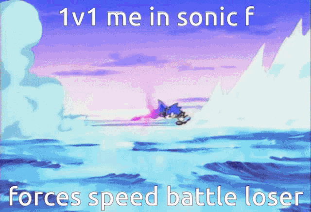 a cartoon of sonic the hedgehog flying over the ocean