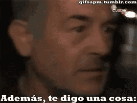 a close up of a man 's face with the words " ademas te digo una cosa " below him