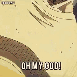 a cartoon of a man saying oh my god .