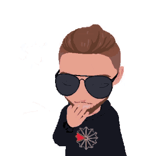 a pixel art drawing of a man wearing sunglasses and a black hoodie .