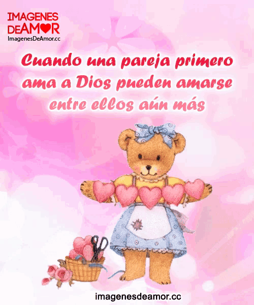 a teddy bear is holding hearts and says imagenes deamor