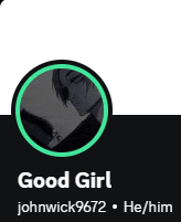 a picture of a man in a circle with the name good girl