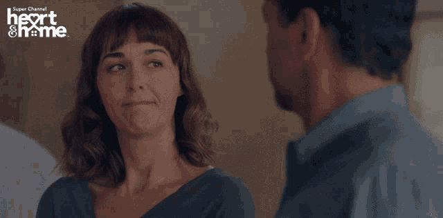 a woman talking to a man with the words what you wanted a new start too on the bottom