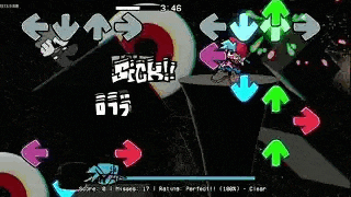 a cartoon character is standing on top of a cliff in a video game with arrows pointing in different directions .