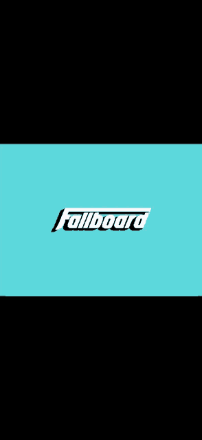 a blue background with a fallboard logo in white