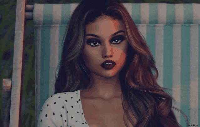 a digital painting of a woman with the name kylie on the bottom right