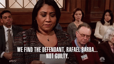 We Find The Defendant Rafael Barba Not Guilty Relieved GIF - We Find The Defendant Rafael Barba Not Guilty Relieved Not Guilty GIFs