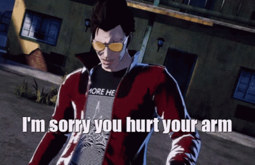 No More Heroes Im Sorry You Hurt Your Arm GIF - No More Heroes No More Hero Im Sorry You Hurt Your Arm GIFs