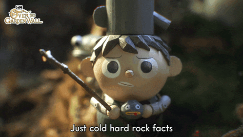 a cartoon character with the words just cold hard rock facts