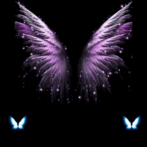a picture of purple angel wings and the words angelwoman