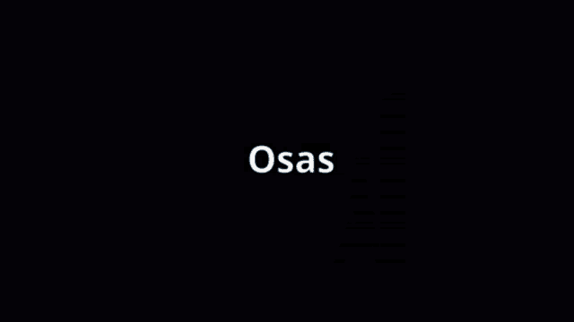 a man in a suit and tie stands in front of a black background that says osas on it