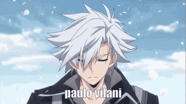 paulo vilani is written on a picture of a anime character