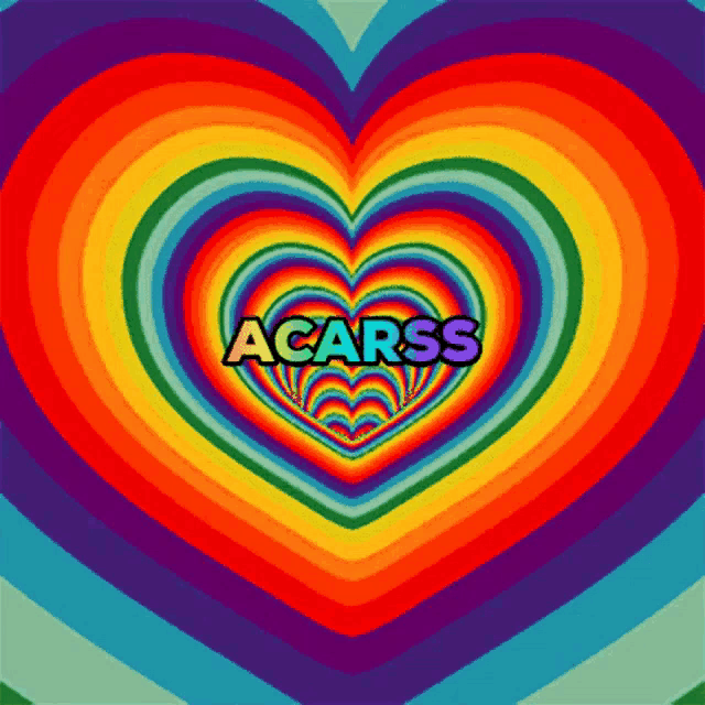 a rainbow heart with the word acarss inside