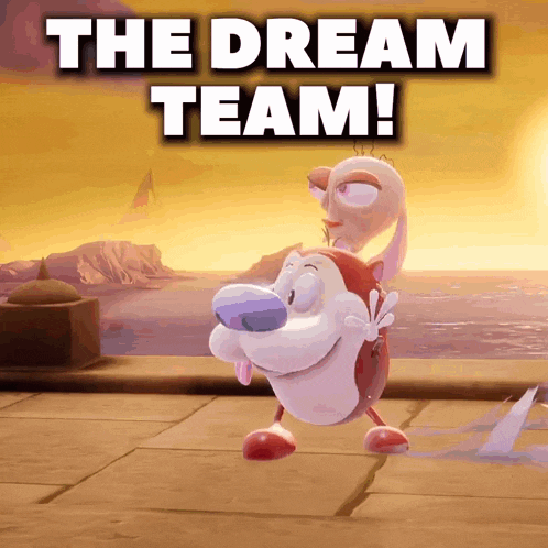 a picture of a cartoon character with the words the dream team below it