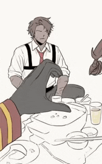 a group of men are sitting at a table with glasses of beer and plates of food .