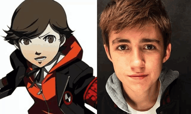 a drawing of a boy next to a picture of a boy